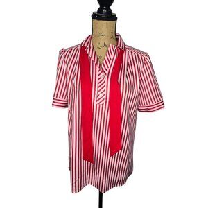 Vintage Top Notch Red White Striped Nautical Shirt